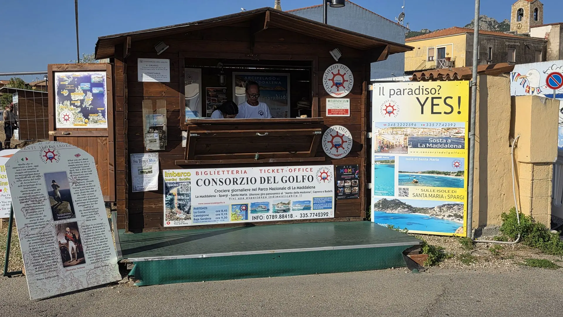 Consorzio del Golfo ticket office for La Maddalena archipelago boat trips